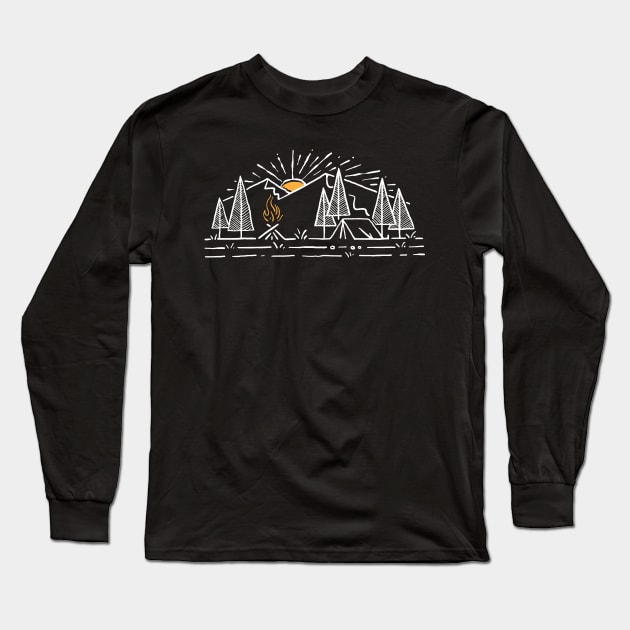 Camp Line Long Sleeve T-Shirt by quilimo